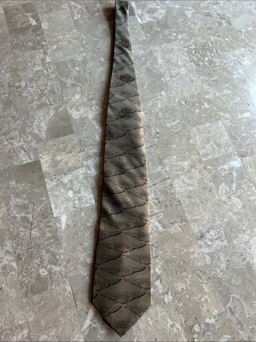 Harley-Davidson Olive Green Patterned Men's Tie